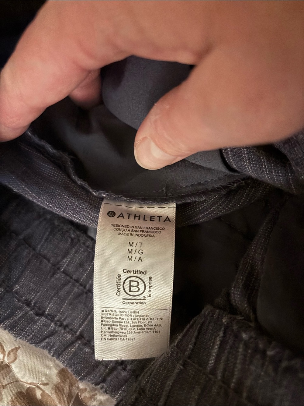 Athleta Blue/grey linen pants - M